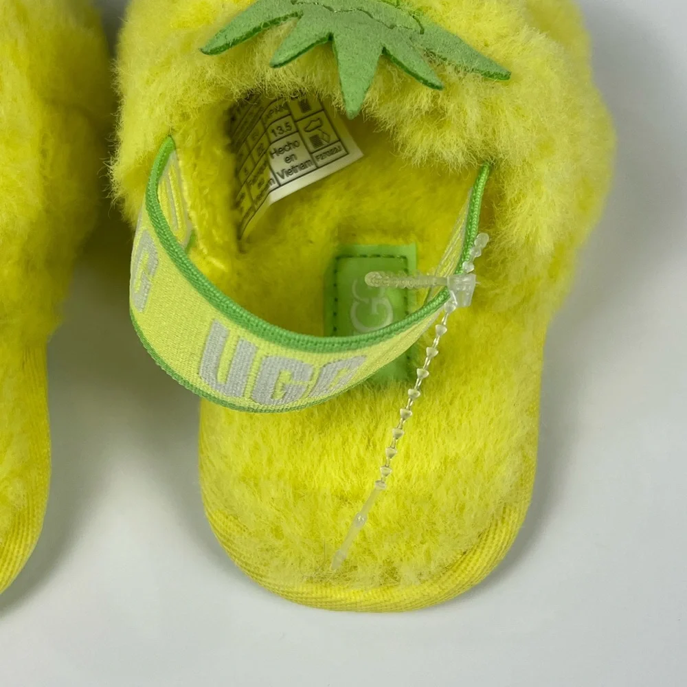 NEW Ugg Fluff Yeah Pineapple Stiffie Toddler Sandals SZ-6